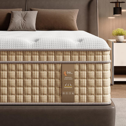 Materasso ibrido a molle insacchettate con memory foam in gel, senza fibra di vetro, di media morbidezza, certificato CertiPUR-US