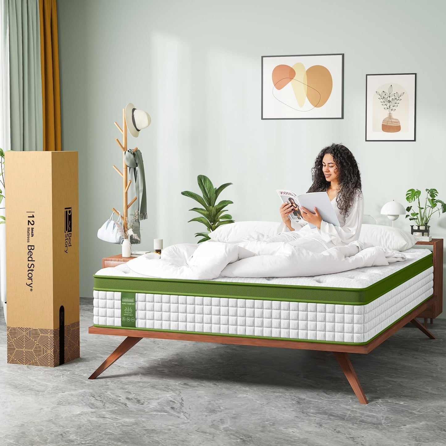 12 Materasso ibrido con memory foam in gel e molle insacchettate
