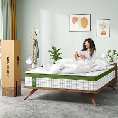12 Materasso ibrido con memory foam in gel e molle insacchettate