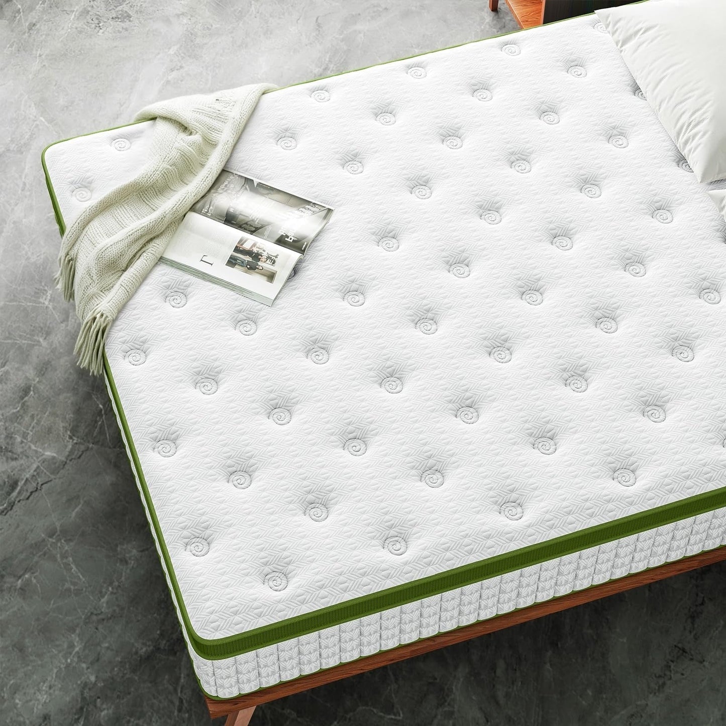 12 Materasso ibrido con memory foam in gel e molle insacchettate