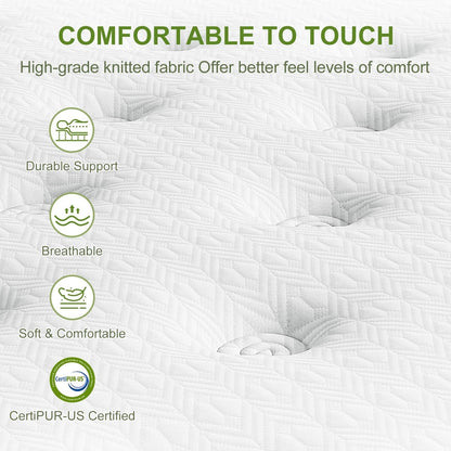 12 Materasso ibrido con memory foam in gel e molle insacchettate