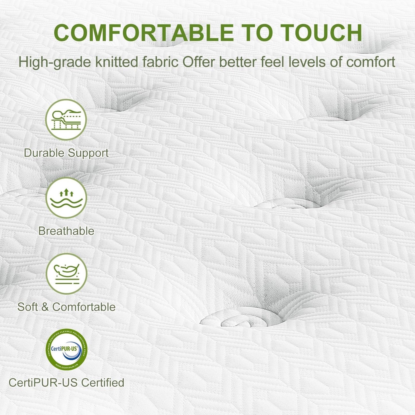12 Materasso ibrido con memory foam in gel e molle insacchettate