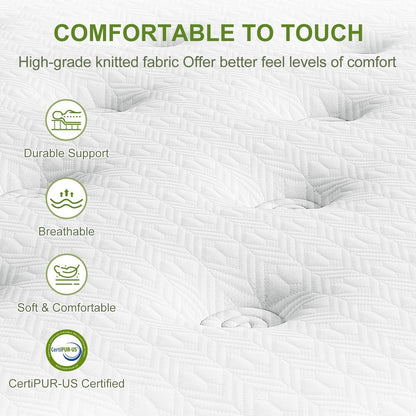 12 Materasso ibrido con memory foam in gel e molle insacchettate