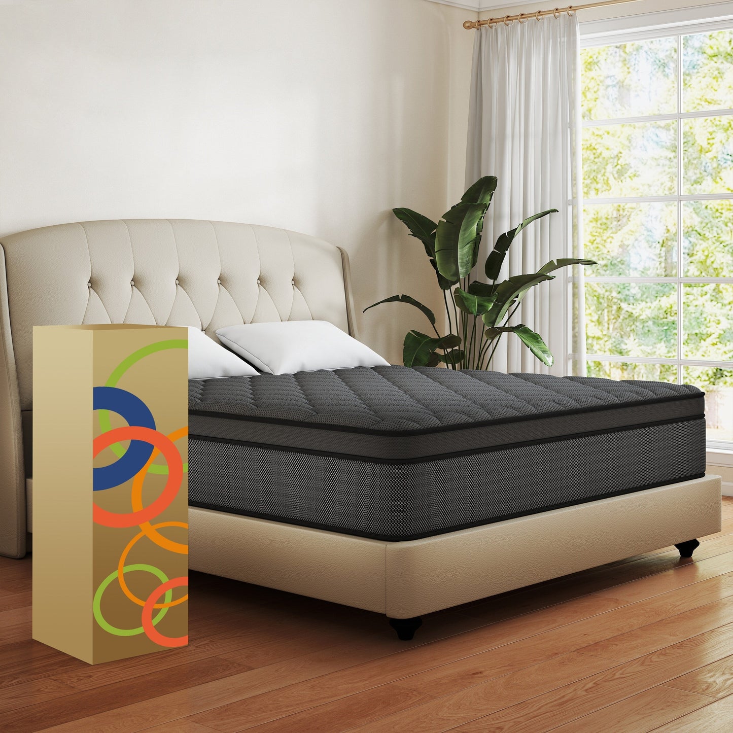 12 materassi ibridi in memory foam di medie dimensioni in una scatola