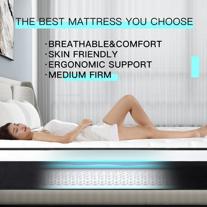 12 materassi ibridi in memory foam di medie dimensioni in una scatola