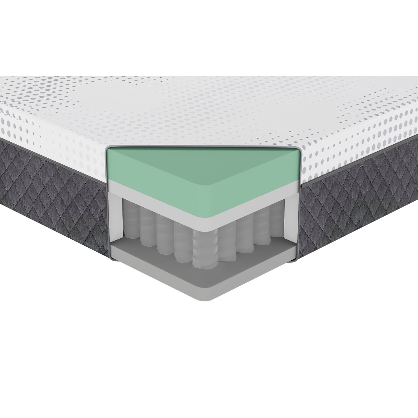 Materasso ibrido in memory foam con 12 molle insacchettate in morbida schiuma, materasso in memory foam con infusione di gel al tè verde in una scatola
