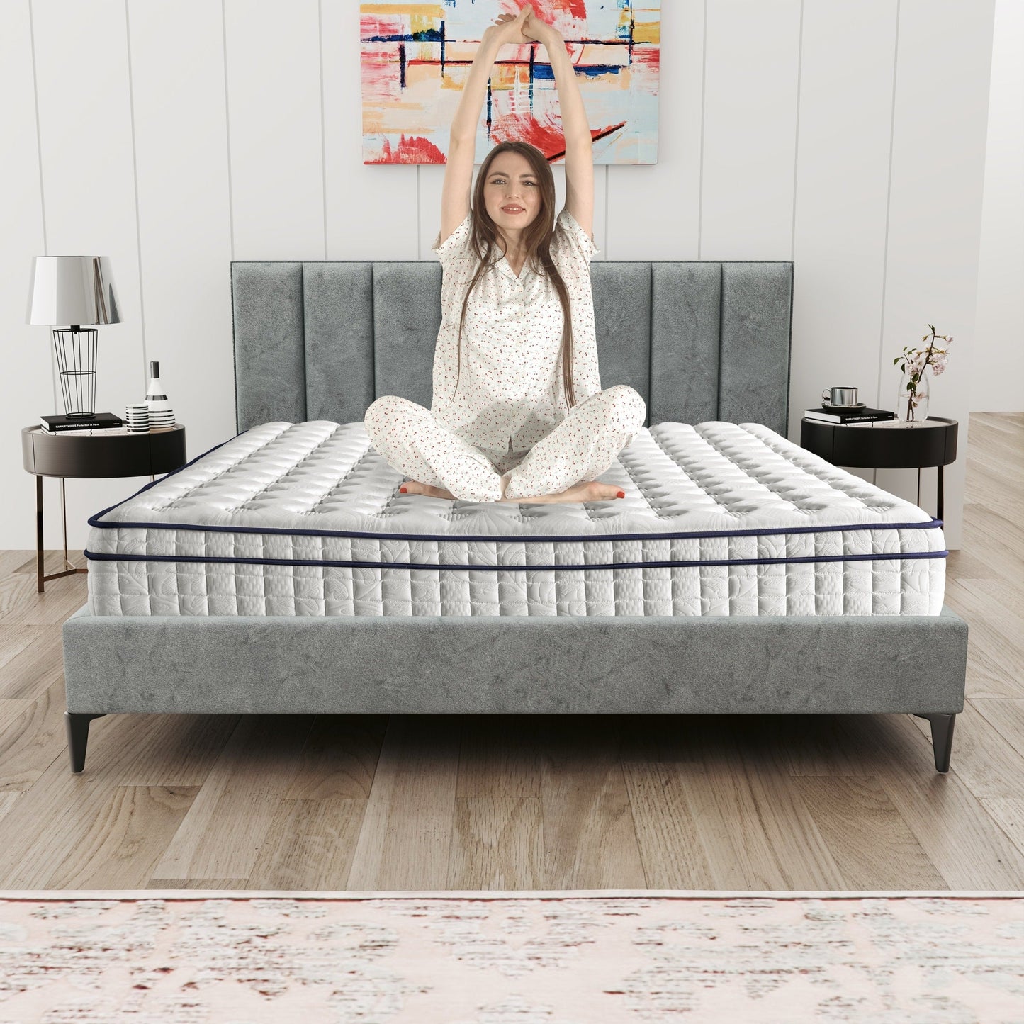 Assemblato negli Stati Uniti - Materasso ibrido Diamond 12 con molle insacchettate e memory foam Cool Gel