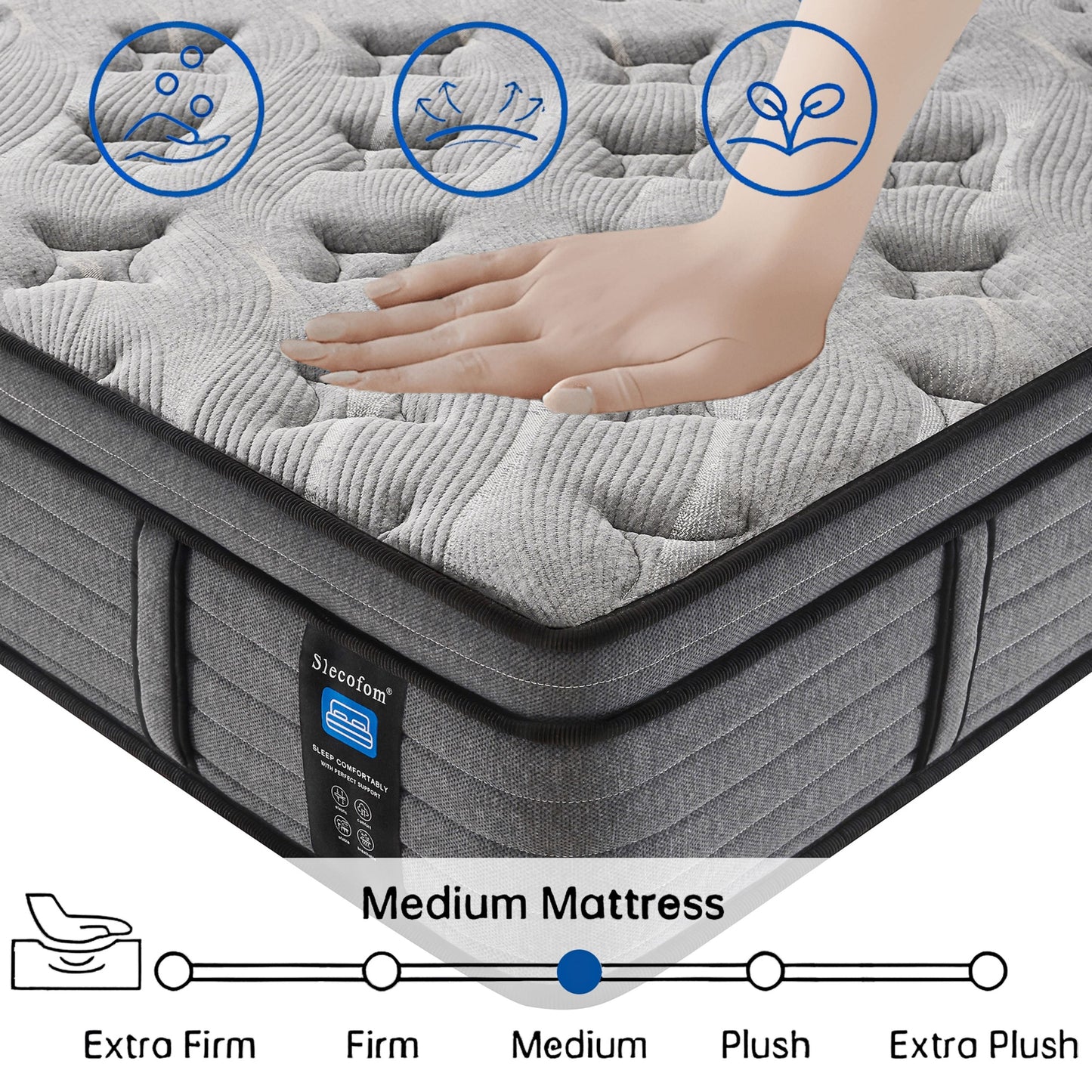 Materasso ibrido in memory foam medio da 12'' in una scatola, per supporto dei bordi e isolamento del movimento