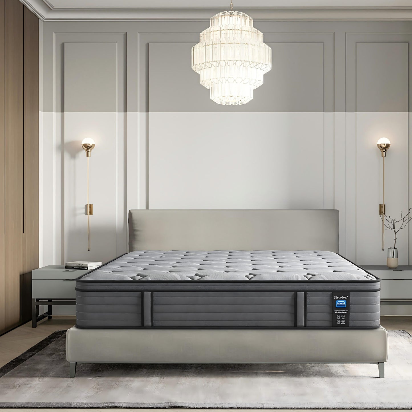 Materasso ibrido in memory foam medio da 12'' in una scatola, per supporto dei bordi e isolamento del movimento