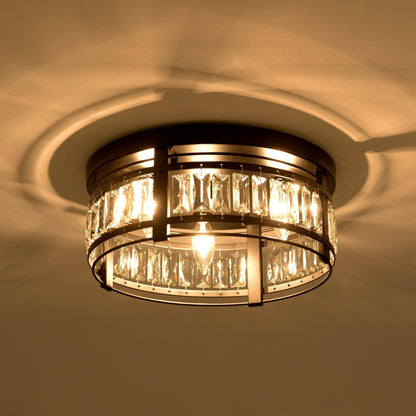 13.3 Lampadario moderno a 3 luci in cristallo nero da incasso per corridoio