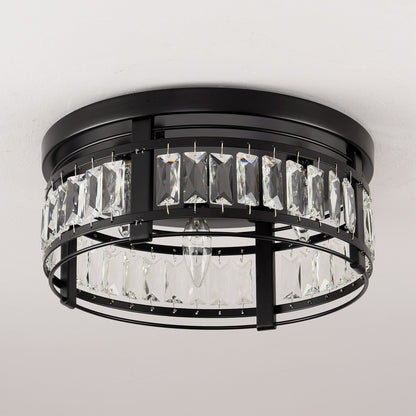 13.3 Lampadario moderno a 3 luci in cristallo nero da incasso per corridoio