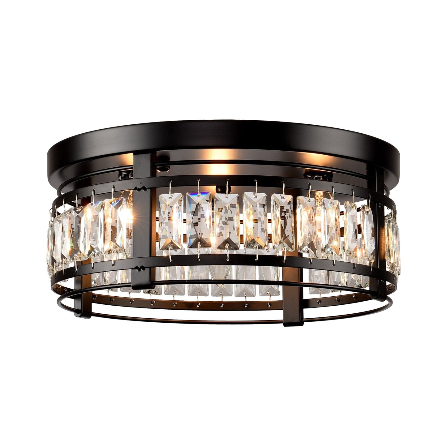 13.3 Lampadario moderno a 3 luci in cristallo nero da incasso per corridoio
