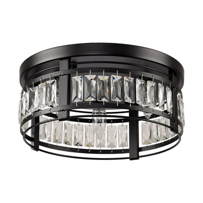 13.3 Lampadario moderno a 3 luci in cristallo nero da incasso per corridoio