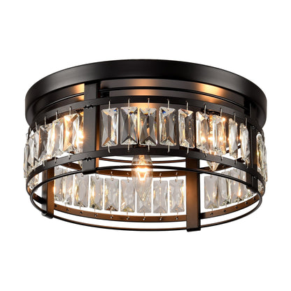 13.3 Lampadario moderno a 3 luci in cristallo nero da incasso per corridoio