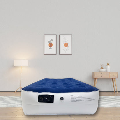 Materasso ad aria resistente da 14 pollici con tecnologia Comfort Coil e pompa ad alta capacità, ideale per campeggio, casa e viaggi portatili.