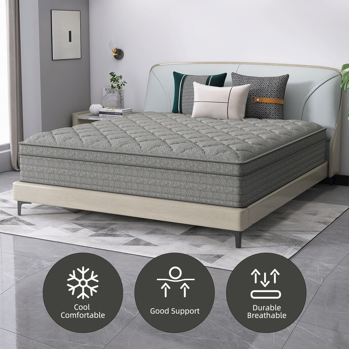 Materasso ibrido da 14 pollici in una scatola con memory foam in gel
