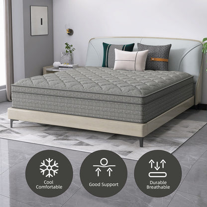 Materasso ibrido da 14 pollici in una scatola con memory foam in gel