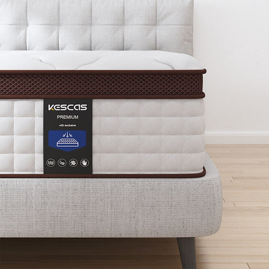 Materasso da 14 pollici, materasso ibrido in memory foam e molle insacchettate, materasso di media fermezza, dimensioni Queen e King opzionali