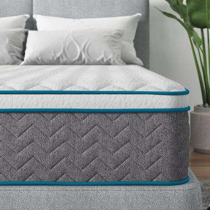 Materasso da 14 pollici, materasso ibrido in memory foam e molle insacchettate, materasso di media fermezza, dimensioni Queen e King opzionali