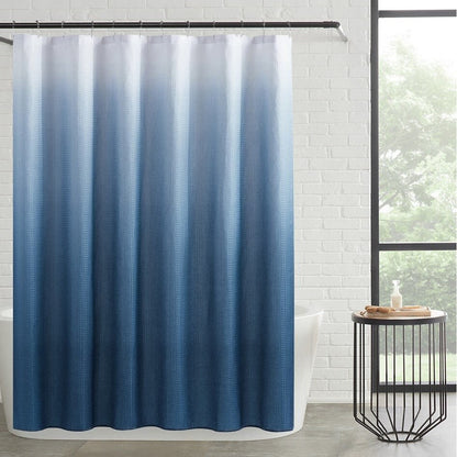 Set da bagno/doccia da 14 pezzi - Tenda da doccia sfumata, ganci e rivestimento in PEVA