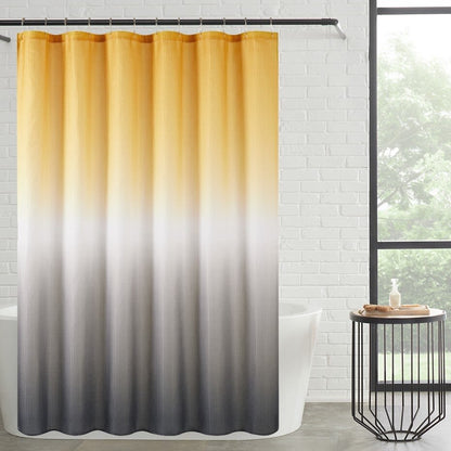 Set da bagno/doccia da 14 pezzi - Tenda da doccia sfumata, ganci e rivestimento in PEVA
