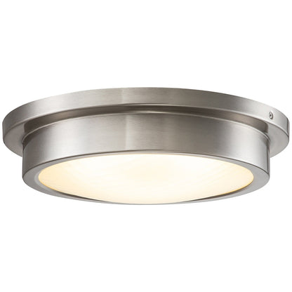 Lampada da incasso a LED da 14 pollici, nichel spazzolato, 30 W, 3000 K, con paralume in vetro a strisce - nichel spazzolato