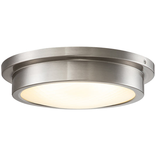 Lampada da incasso a LED da 14 pollici, nichel spazzolato, 30 W, 3000 K, con paralume in vetro a strisce - nichel spazzolato