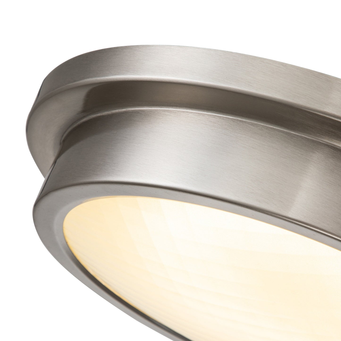Lampada da incasso a LED da 14 pollici, nichel spazzolato, 30 W, 3000 K, con paralume in vetro a strisce - nichel spazzolato