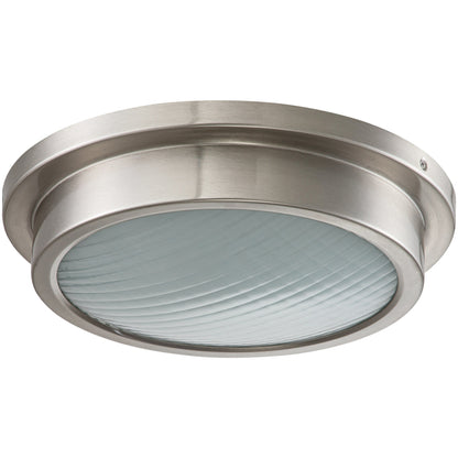 Lampada da incasso a LED da 14 pollici, nichel spazzolato, 30 W, 3000 K, con paralume in vetro a strisce - nichel spazzolato