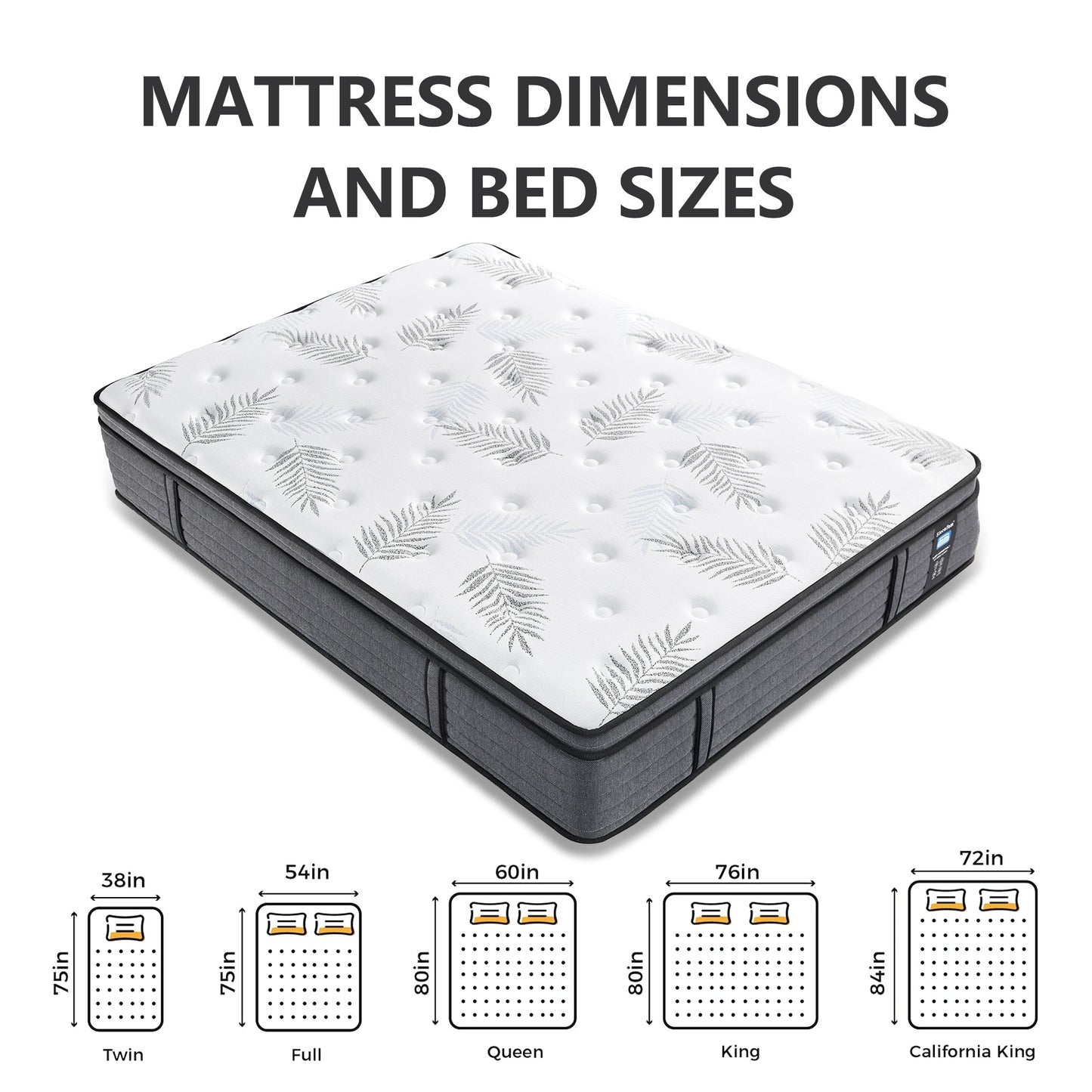 Materasso ibrido in memory foam Cool Gel da 14 pollici, formato singolo, in una scatola per piccole camere da letto