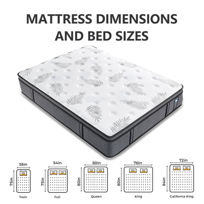 Materasso ibrido in memory foam Cool Gel da 14 pollici, formato singolo, in una scatola per piccole camere da letto