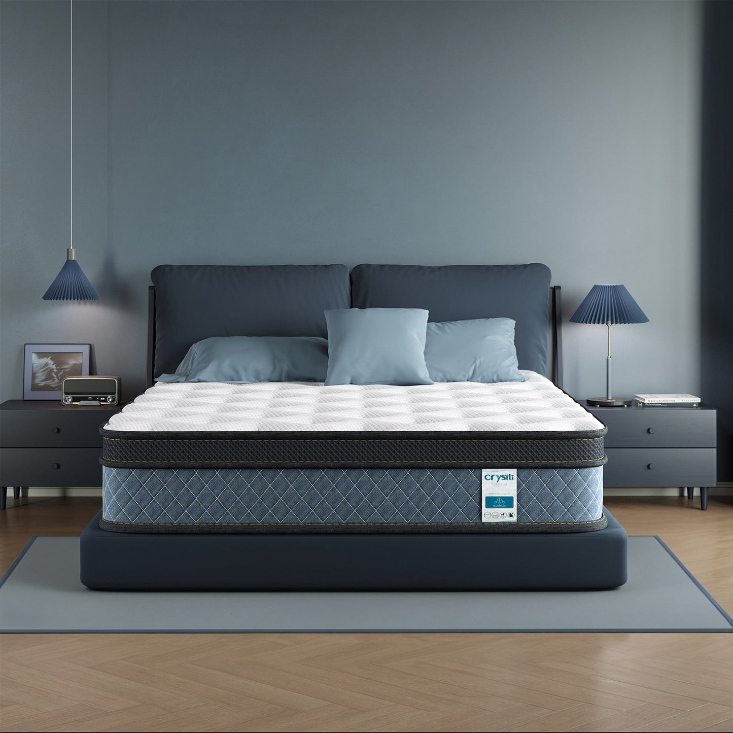 Materasso in memory foam gel semirigido da 14 pollici con materasso ibrido a molle insacchettate