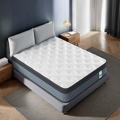 Materasso in memory foam gel semirigido da 14 pollici con materasso ibrido a molle insacchettate