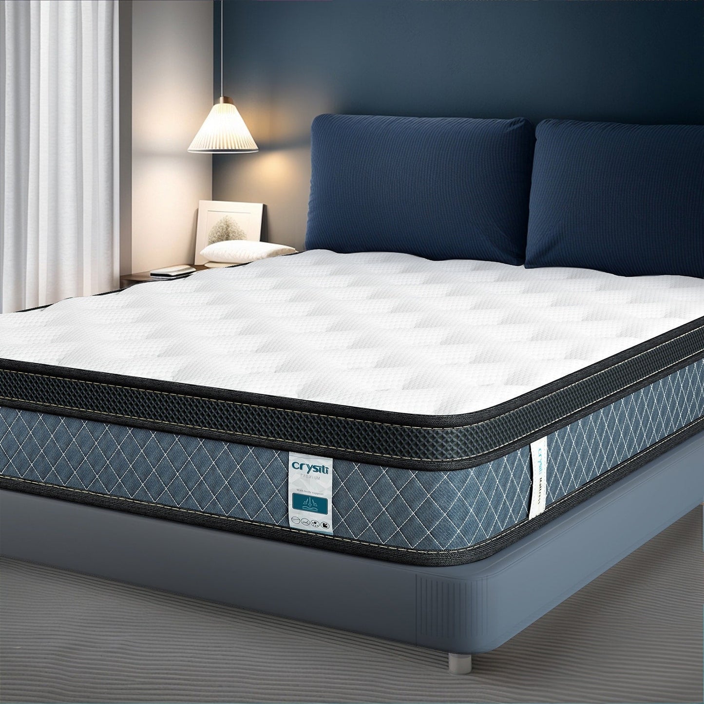 Materasso in memory foam gel semirigido da 14 pollici con materasso ibrido a molle insacchettate