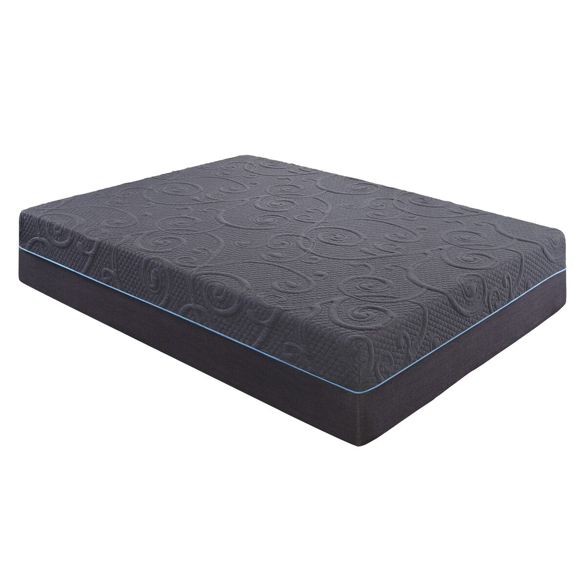 Materasso ibrido in memory foam con infusione di gel per letto matrimoniale da 14 pollici, grigio scuro, materasso in una scatola, comfort medio-rigido