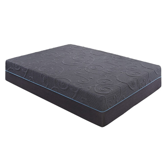 Materasso ibrido in memory foam con infusione di gel per letto matrimoniale da 14 pollici, grigio scuro, materasso in una scatola, comfort medio-rigido