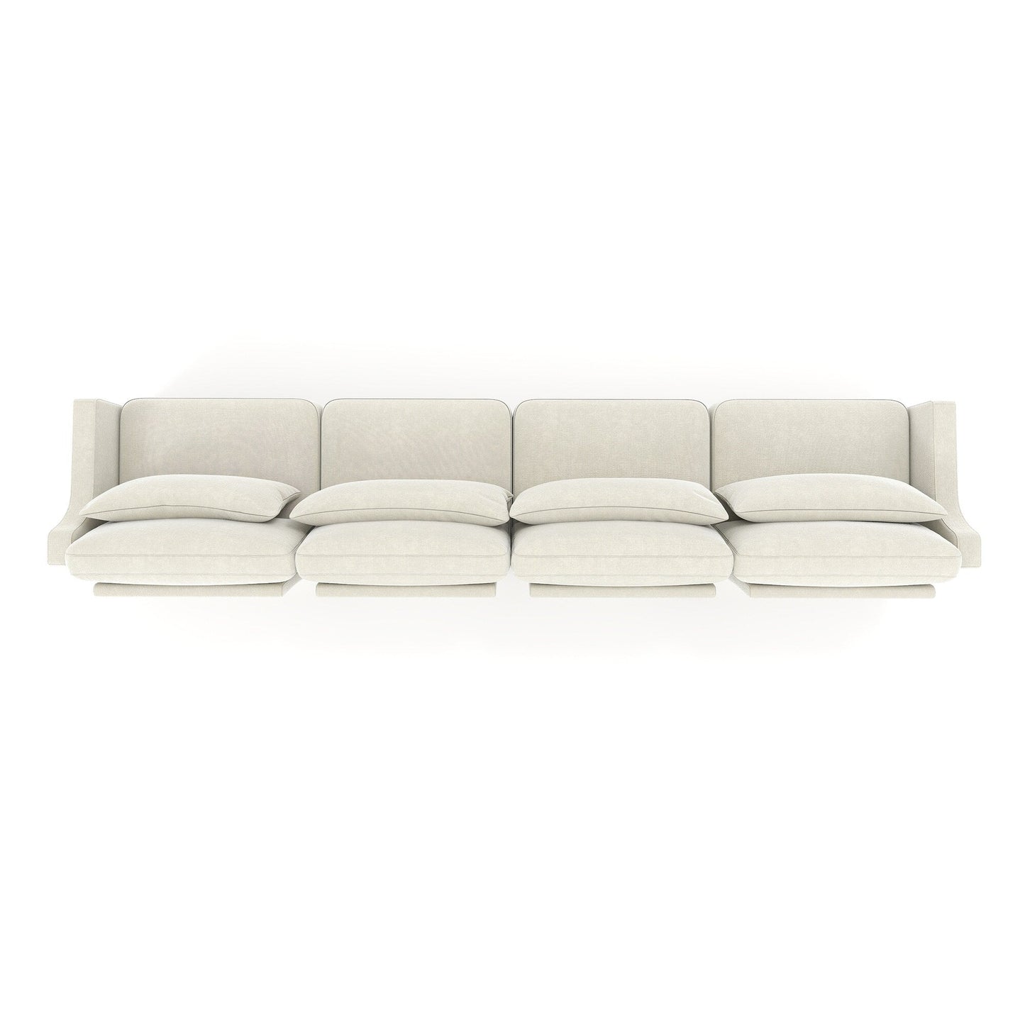 Divano 141.7 Chenille 6 posti con base ergonomica in legno, spugna ad alta resilienza per soggiorno