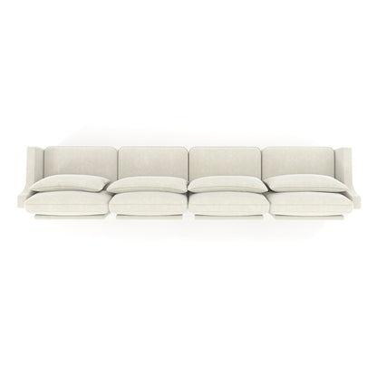 Divano 141.7 Chenille 6 posti con base ergonomica in legno, spugna ad alta resilienza per soggiorno