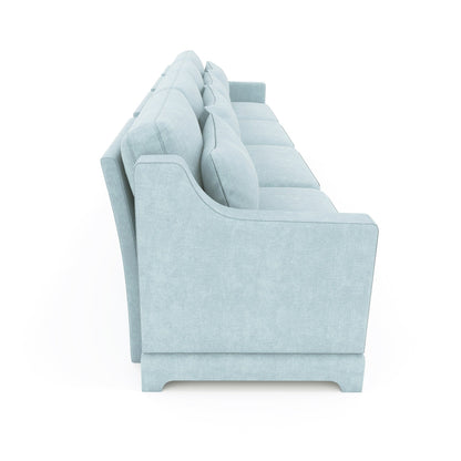 Divano 141.7 Chenille 6 posti con base ergonomica in legno, spugna ad alta resilienza per soggiorno