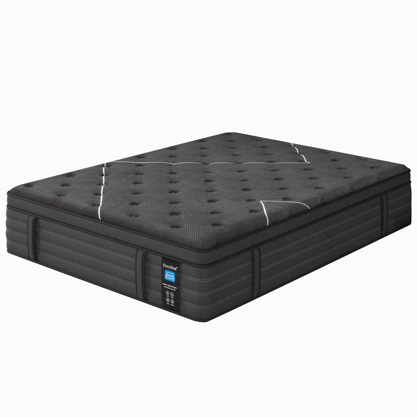 Materasso ibrido Pillow Top da 14'' con supporto a molle insacchettate, extra rigido