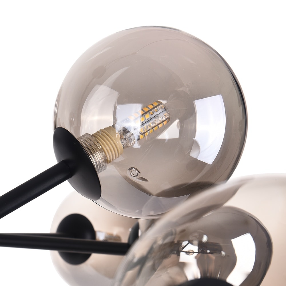 Lampadario a globo in vetro a bolla con 15 luci moderne e lineari Sputnik per isola da cucina