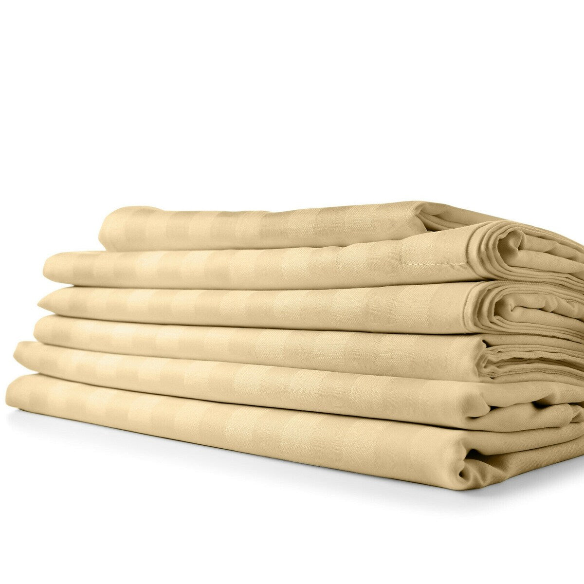 Set di lenzuola a righe in tessuto Bamboo Feel Dobby da 1800 pezzi, tasche profonde, set da 4 pezzi