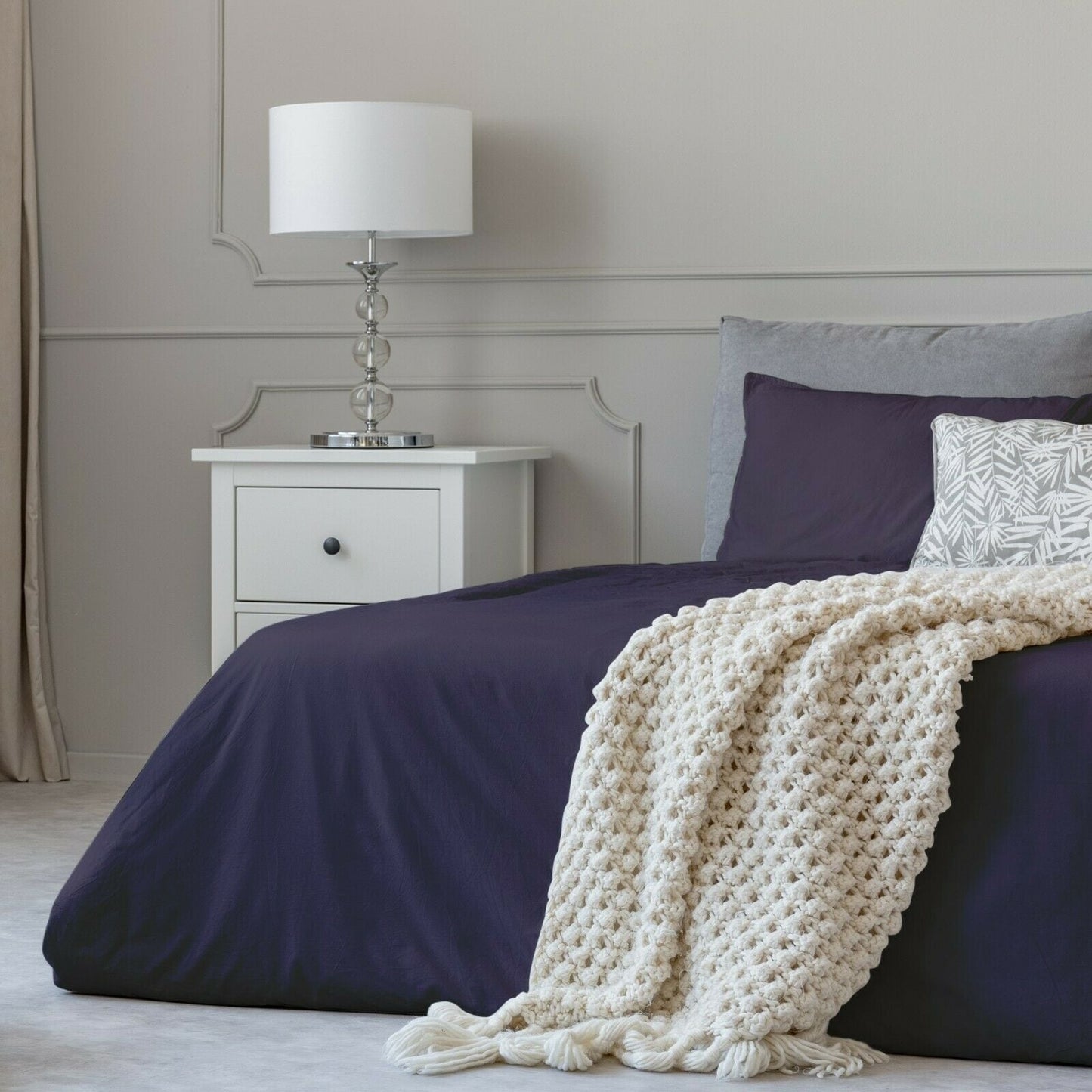 Set di lenzuola in cotone effetto 1800 con federe con tasca profonda, tutte le misure