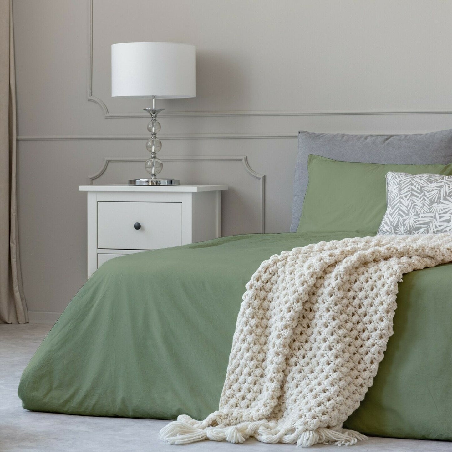 Set di lenzuola in cotone effetto 1800 con federe con tasca profonda, tutte le misure