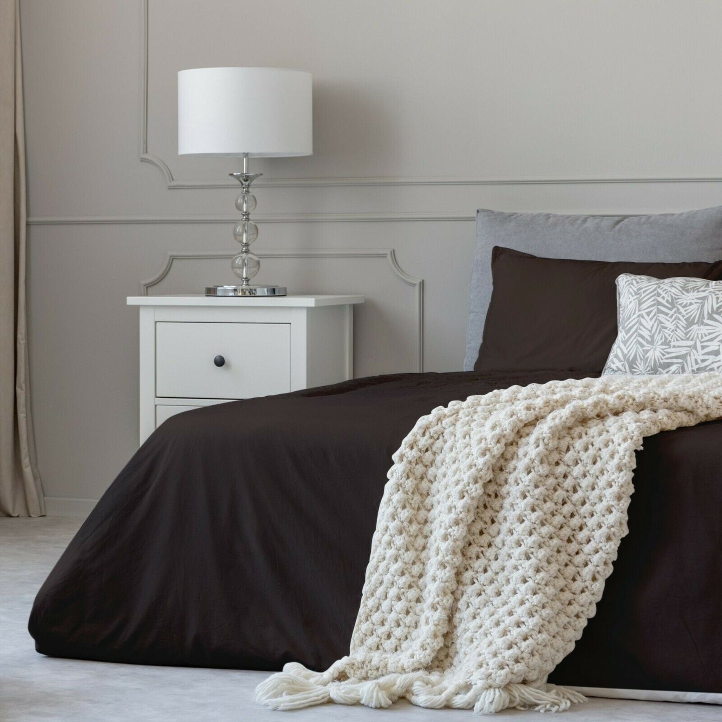 Set di lenzuola in cotone effetto 1800 con federe con tasca profonda, tutte le misure