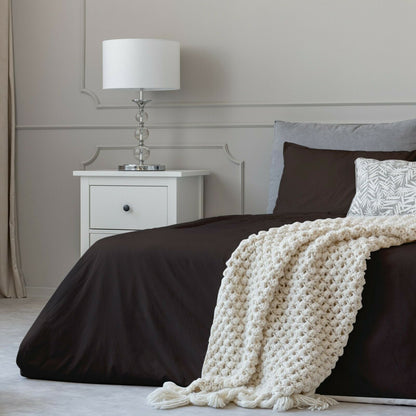 Set di lenzuola in cotone effetto 1800 con federe con tasca profonda, tutte le misure