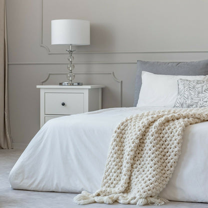 Set di lenzuola in cotone effetto 1800 con federe con tasca profonda, tutte le misure