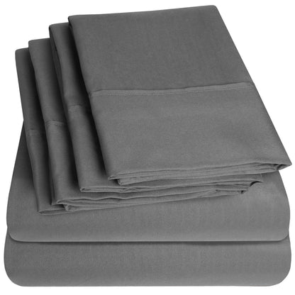 Set di lenzuola extra profonde da 24 tasche, 6 pezzi, serie 1500