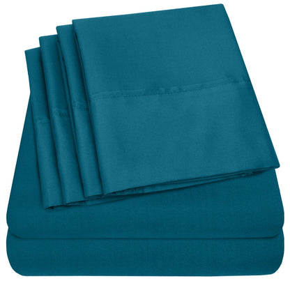 Set di lenzuola extra profonde da 24 tasche, 6 pezzi, serie 1500