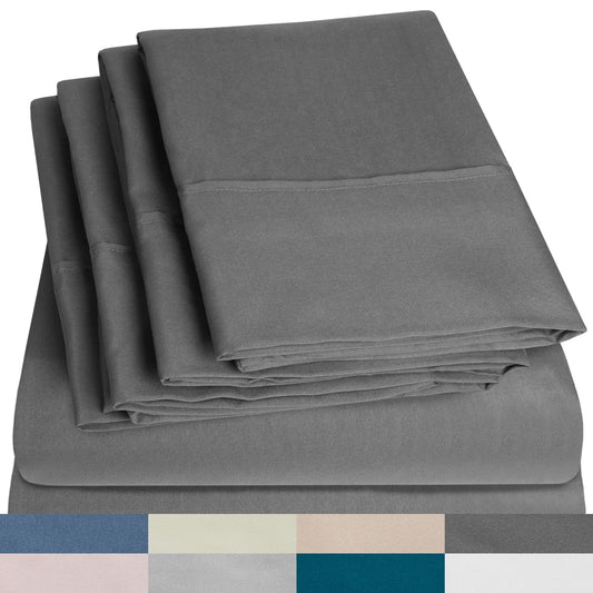 Set di lenzuola extra profonde da 24 tasche, 6 pezzi, serie 1500